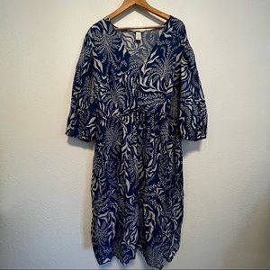 H&M Floral Balloon Sleeve Dress PLUS